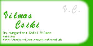 vilmos csiki business card